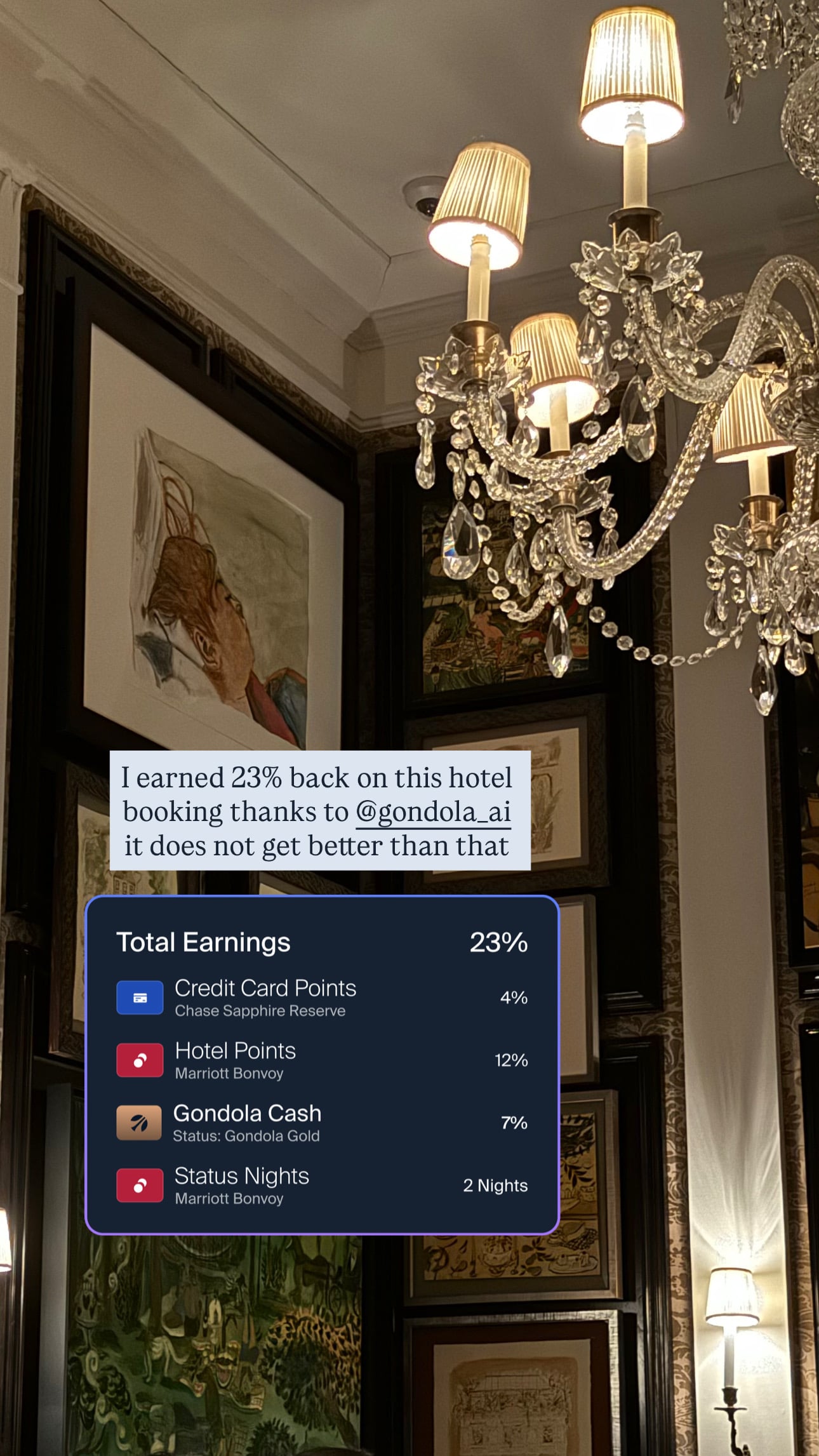 Traveler post: I earned 23% back on this hotel booking thanks to Gondola.